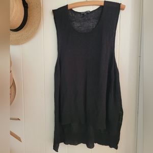 Linen Muscle Tank. Split High Low Hem from Eileen Fisher
